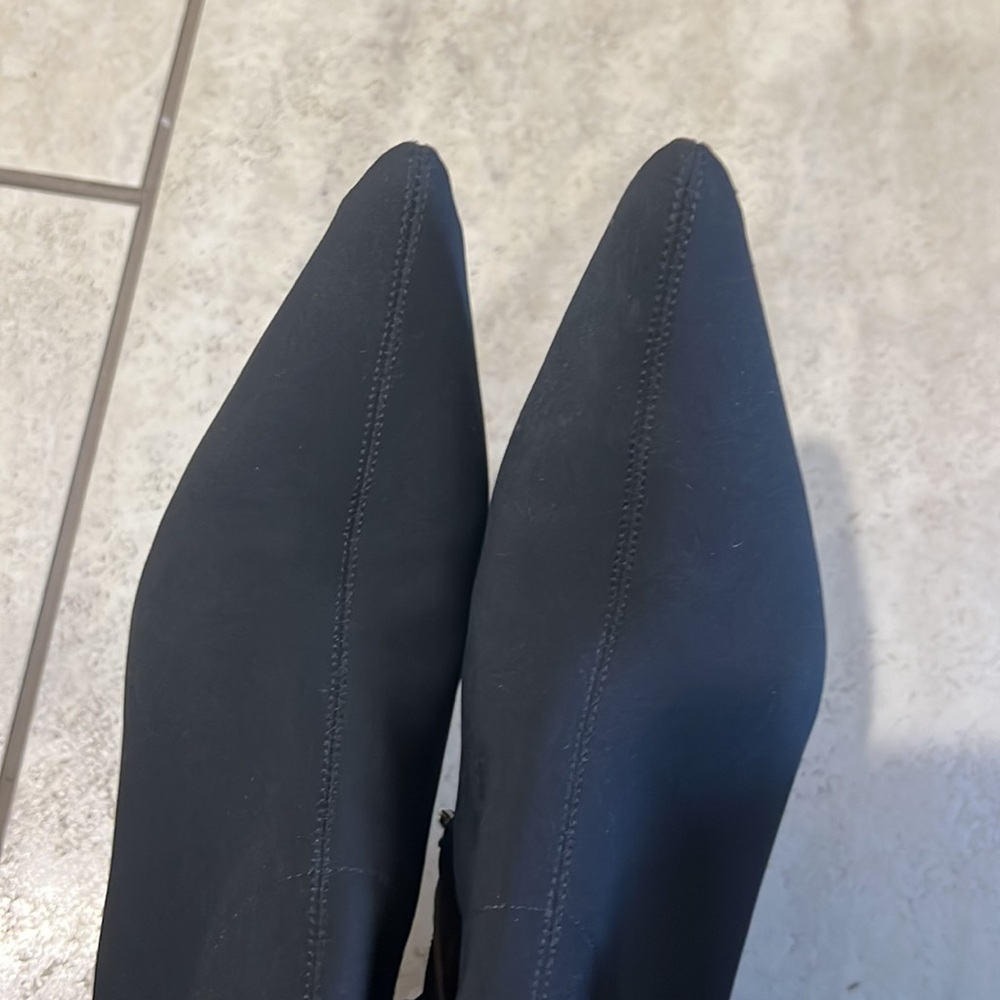 Donald J. Pliner black nylon mid calf boots